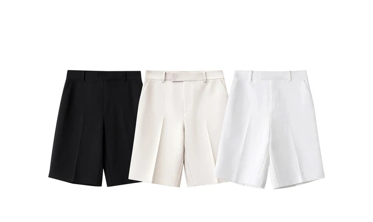 Damen Shorts im minimalistischen Stil mit hoher Taille für das Büro