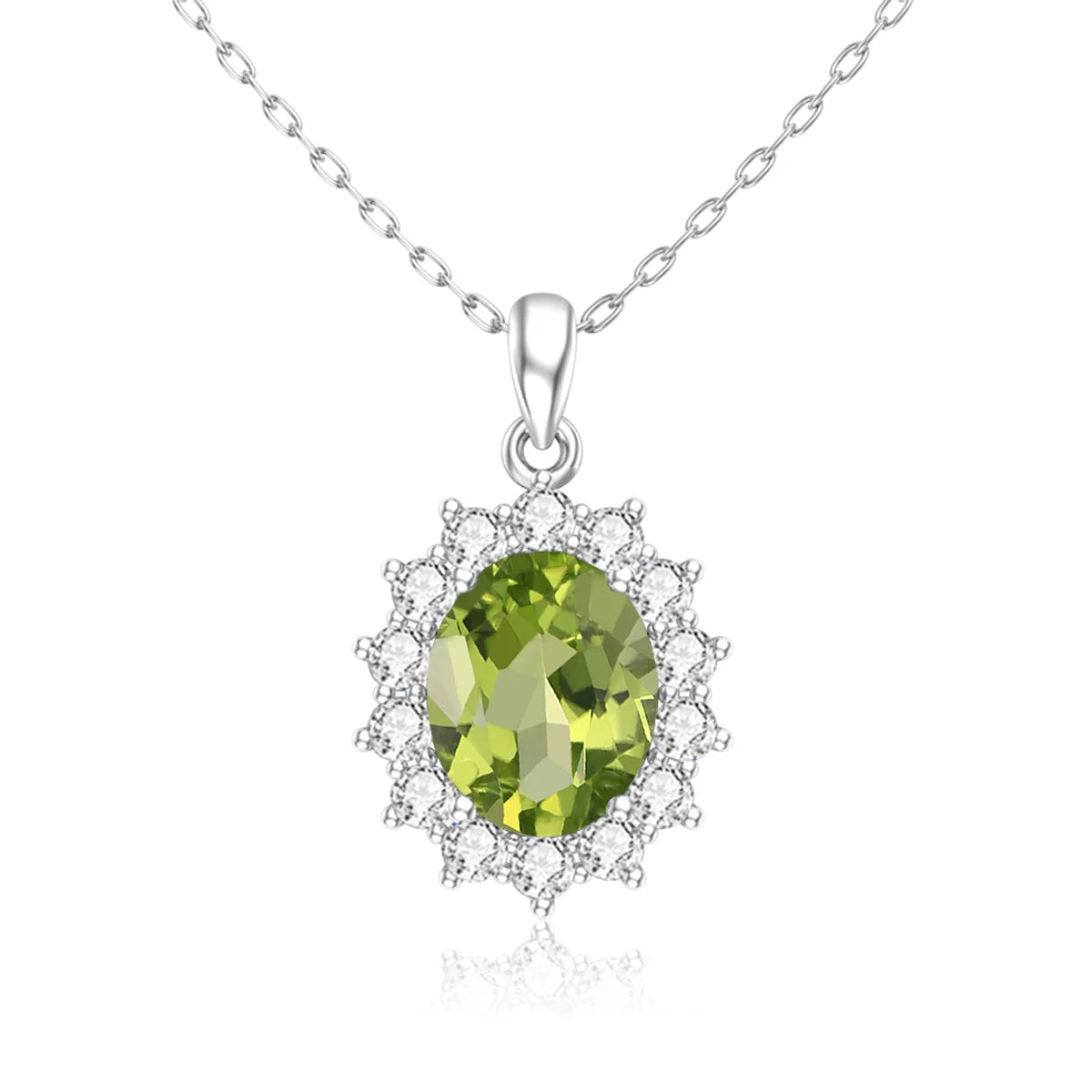 Damen-Halskette aus Sterlingsilber 925 mit ovalem Aquamarin-Anhänger, 5 Karat, Luxuriöses Valentinstagsgeschenk