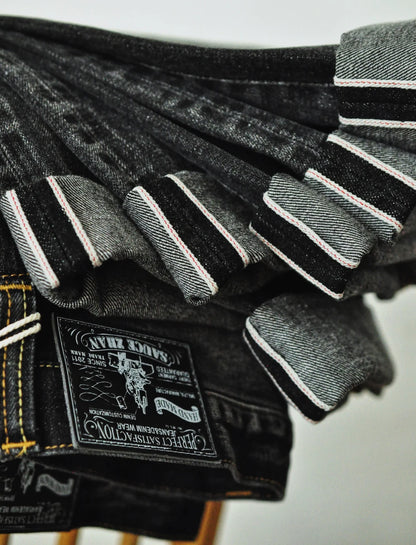 Herren Jeans aus Denim im Distressed Look mit gerader Passform