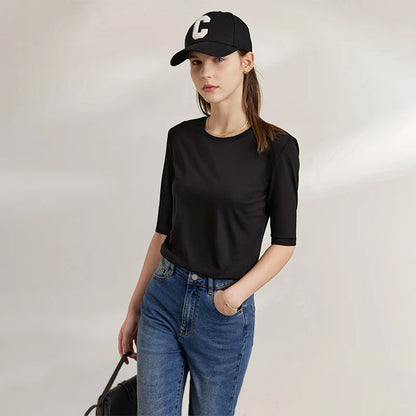 Damen T-Shirts aus neuer Baumwolle mit halben Ärmeln für das Büro