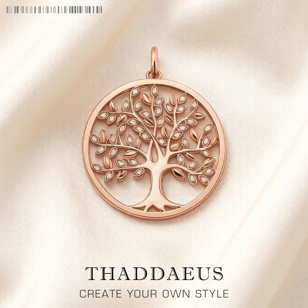 Damen-Charm-Anhänger Baum Roségold romantisch aus Sterlingsilber