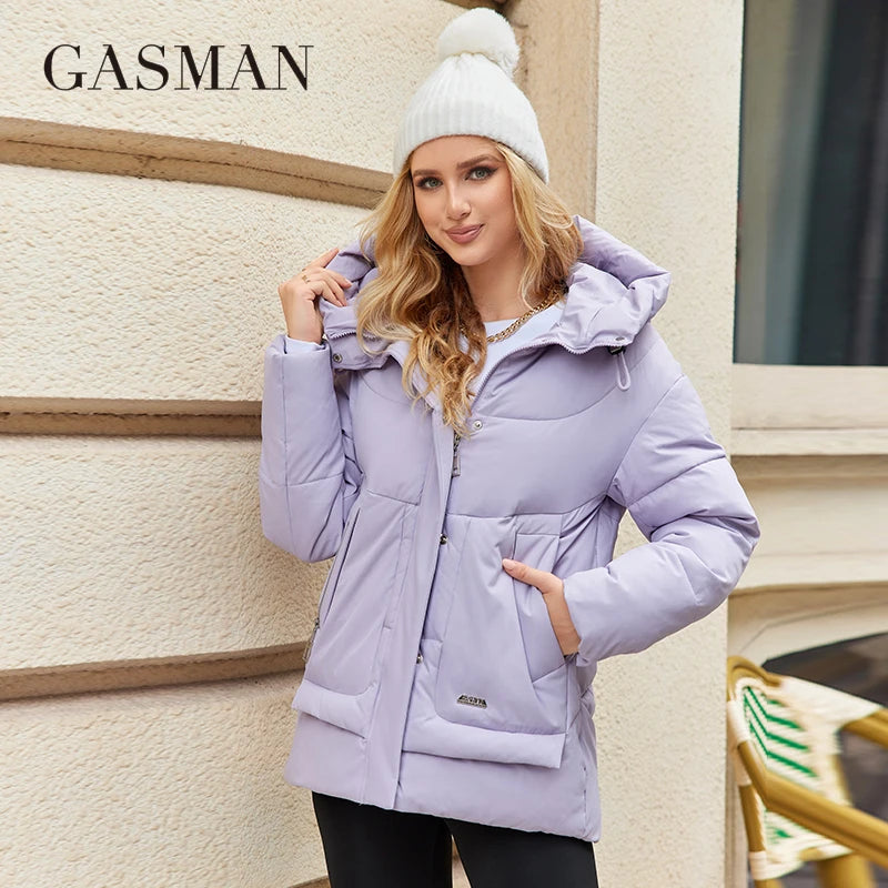 Langer Damen-Wintermantel mit Gürtel und Stehkragen – hochwertige Parka-Jacke für kalte Tage