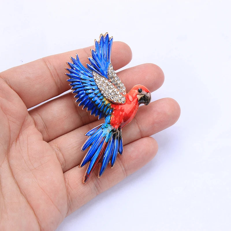 Brosche Tier Fantasy Emaille Strass Fuchs Einhorn Pferd Vogel gemischt