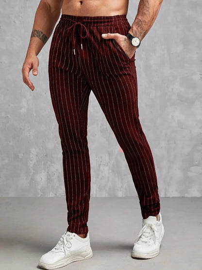 Neue Herren-Freizeithose mit gestreiften Taschen für Frühling und Sommer