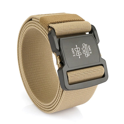 Herren-Gürtel Elastisch mit Aluminium-Schnalle 5 cm Breit Militärisch-Taktischer Stil