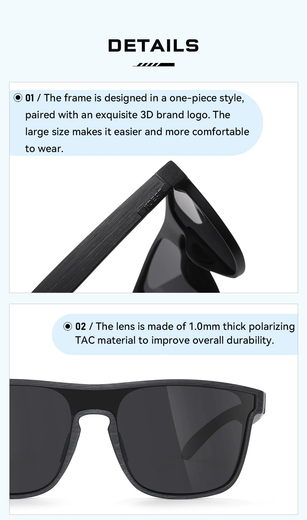 Sonnenbrille übergroß Einteiler polarisiert 153mm gebürstet Herren