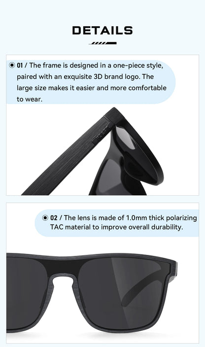 Sonnenbrille übergroß Einteiler polarisiert 153mm gebürstet Herren