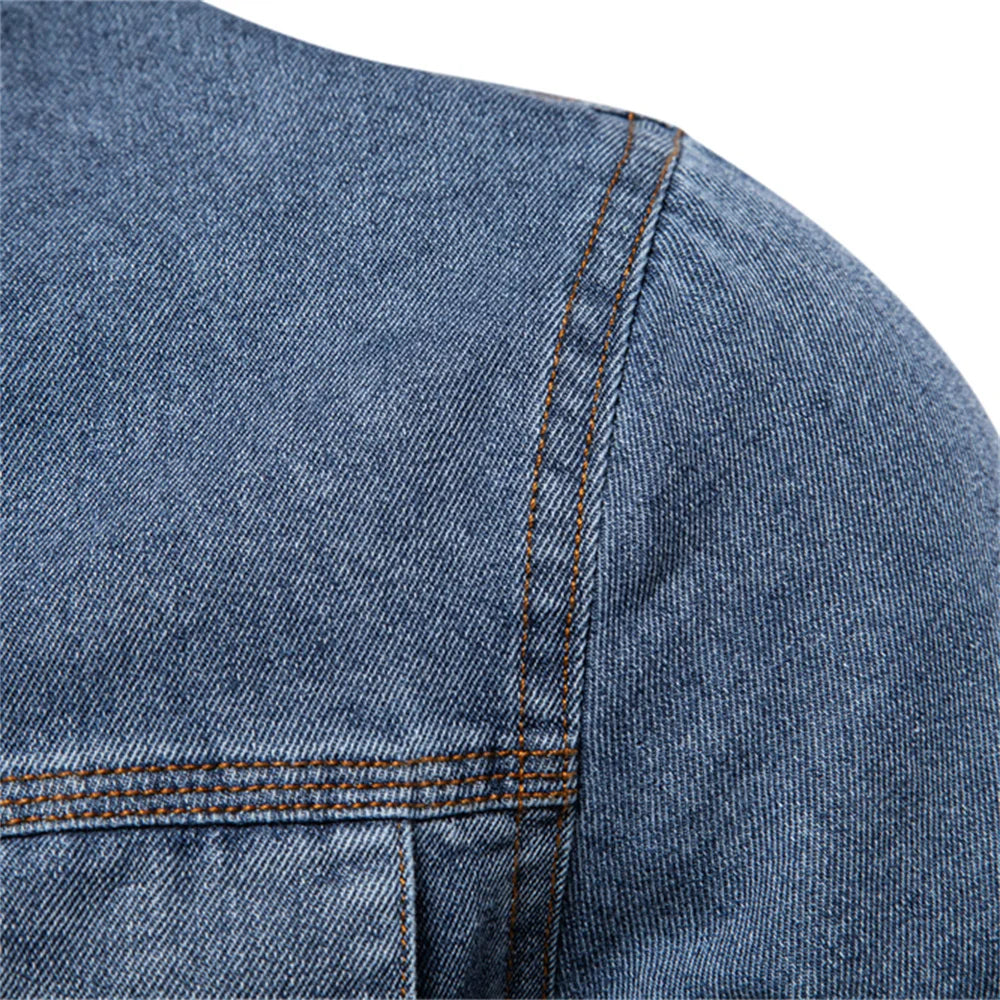 Herren Denim Shirts aus 100 Prozent Baumwolle mit doppelten Taschen im Casual-Stil