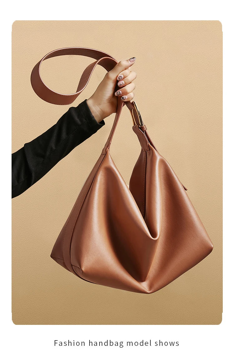 Damen Tote Tasche aus Split-Leder mit großem Fassungsvermögen Crossbody