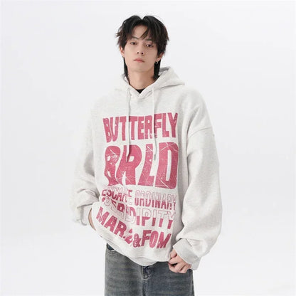 Herren Hoodie mit Letter Print im Hip Hop Stil für den Herbst