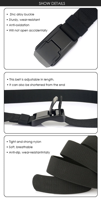 VATLY Elastik-Gürtel Herren Matte Metall-Schnalle Schnellverschluss Tactical Outdoor