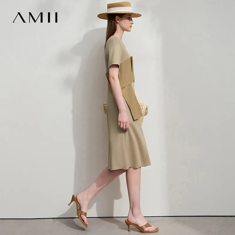 Elegantes Damen Sommerkleid Aus Viskose Strick Mit Lockerer Passform