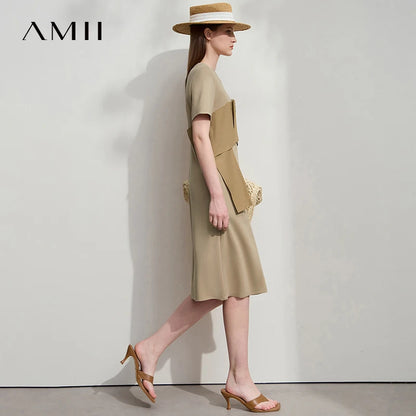 Elegantes Damen Sommerkleid Aus Viskose Strick Mit Lockerer Passform