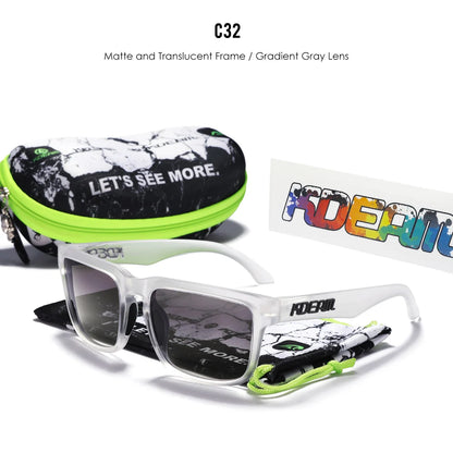 Sonnenbrille quadratisch polarisiert Reißverschlussetui 30 Farben Unisex