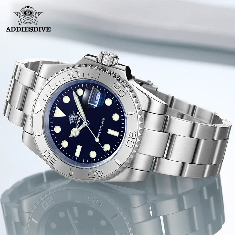ADDIESDIVE 41mm reloj hombre Watch For Men 20Bar Diving 316L Stainless Steel Montre Homme BGW9 Super Luminous Quartz Watches