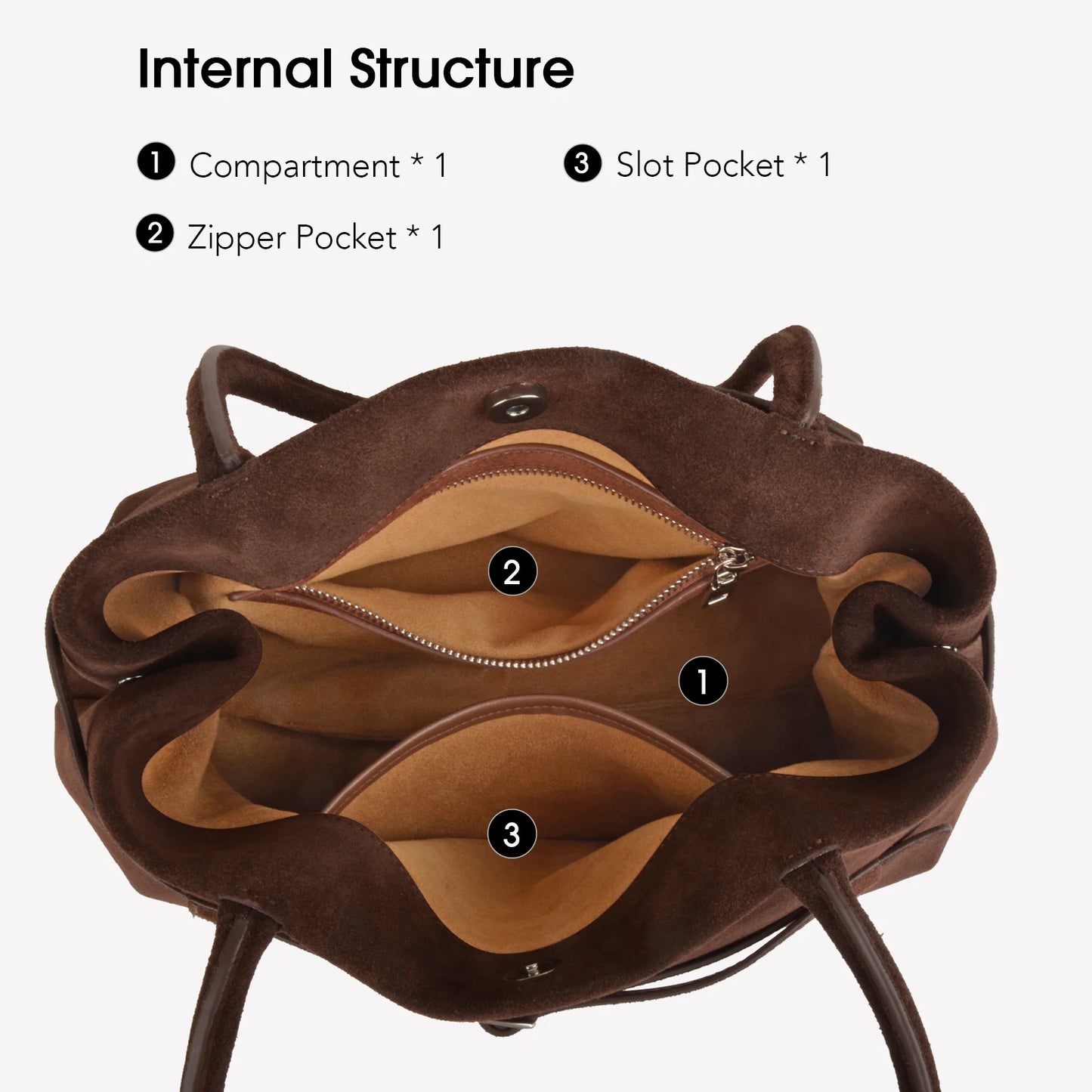 Damen-Schultertasche Aus Natur-Wildleder Mit Langem Henkel | Vielseitig