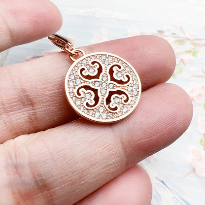 Damen-Charm-Anhänger Roségold Ornament Glück Sommer aus Sterlingsilber