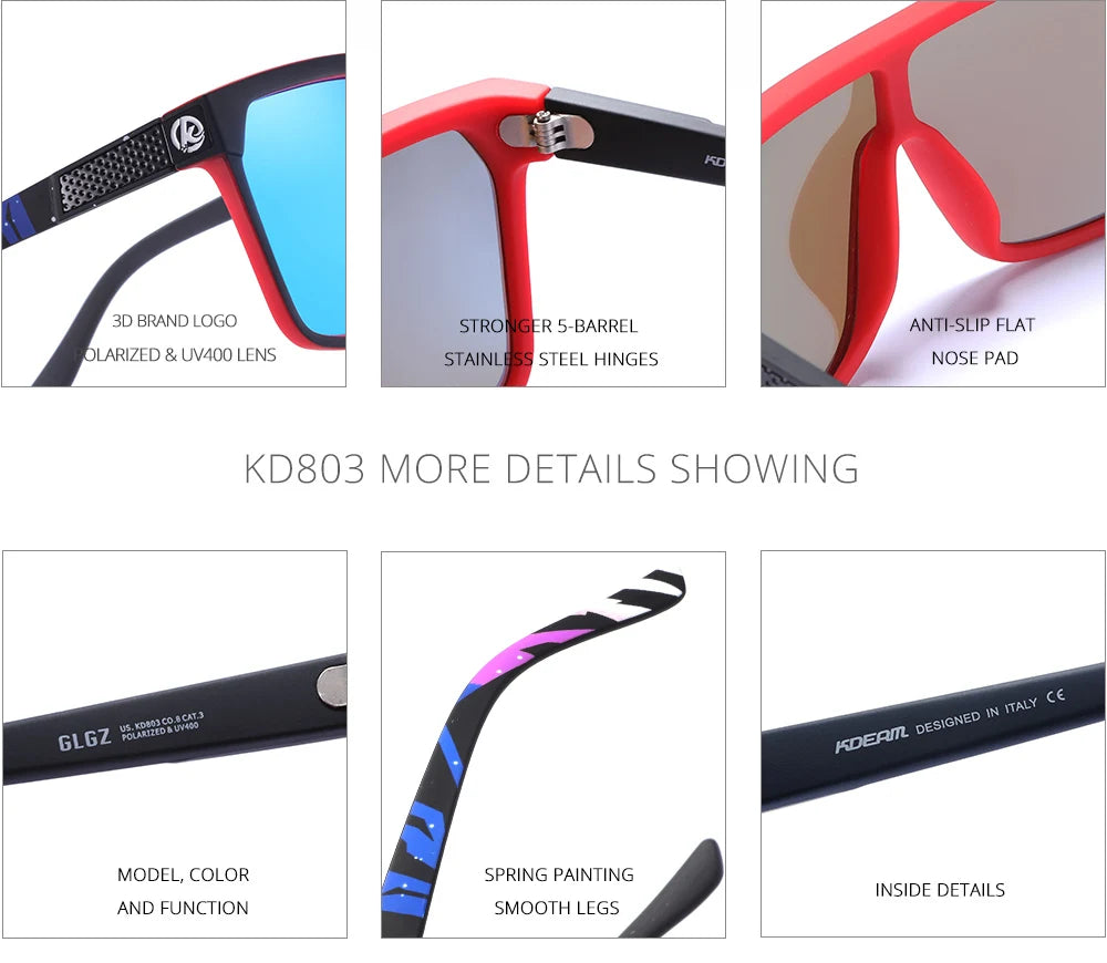 Sonnenbrille einteilig polarisiert UV400 5-Scharnier Herren