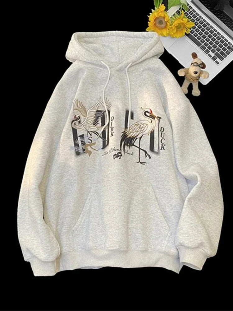 Herren Kapuzenpullover im chinesischen Stil mit Druck und Taschen