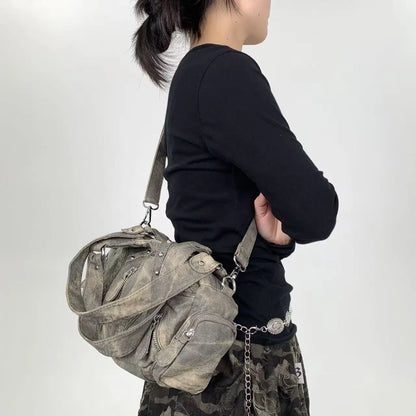 Damen-Schultertasche Kompakte Größe mit Reißverschluss Alltagsbegleiterin Leicht Praktisch
