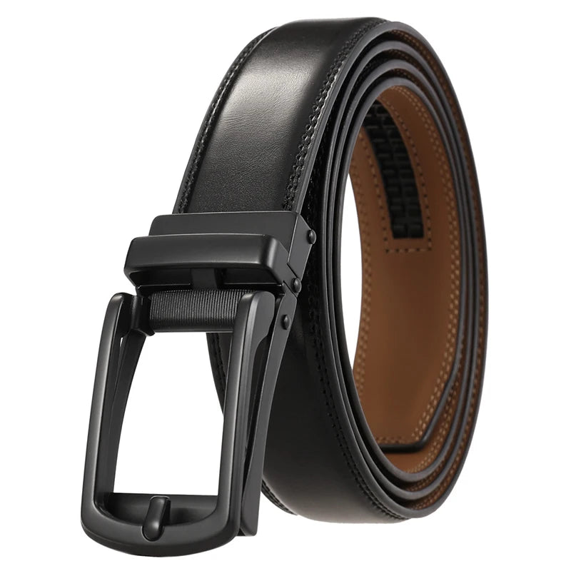 Herren-Gürtel Aus Echtem Leder Mit Automatik-Schnalle Für Anzug Und Business, 31 mm Breite