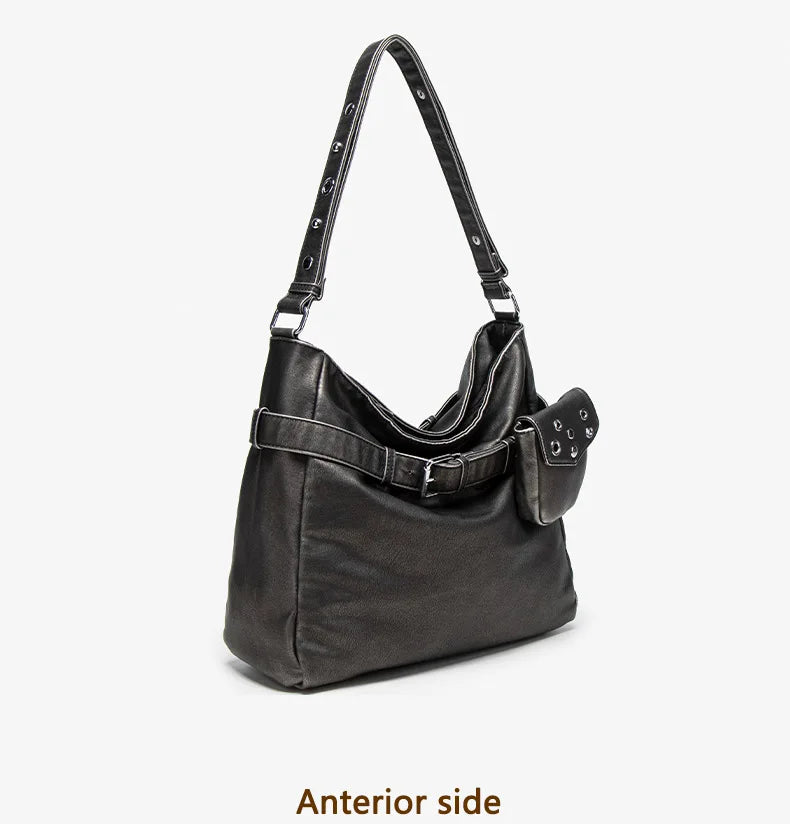 Damen-Schultertasche Vielseitig Geeignet für Alltag in stilvoller Form aus weichem Leder
