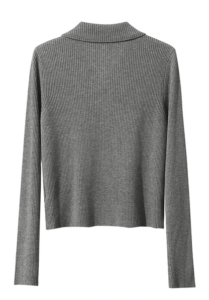 Damen-Strickjacke Buchstaben Slim Reißverschluss Wolle-Mix Herbst-Winter