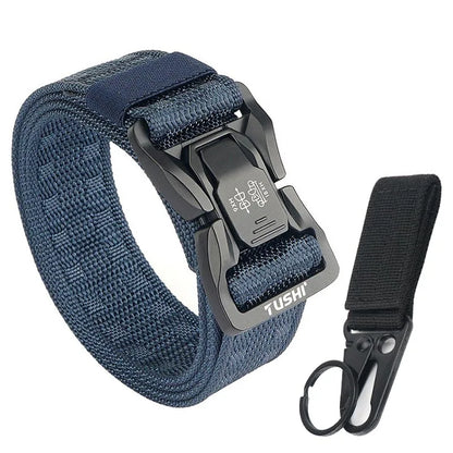 Herren-Taktischer Outdoor-Gürtel Mit Metall-Schnalle Und Schnellverschluss In Schwarz