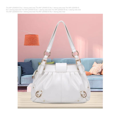 Damen-Schultertasche aus PU mit Reißverschluss Großes Fassungsvermögen und Innenfächern für Alltag