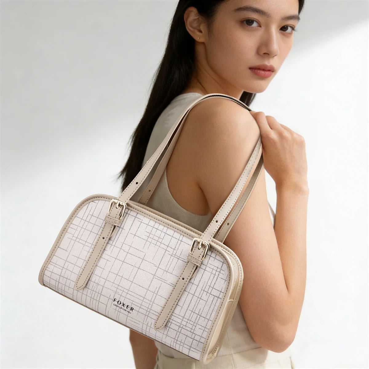 Schultertasche Aus Spaltleder Im Neuen Design Luxuriöse Satchel