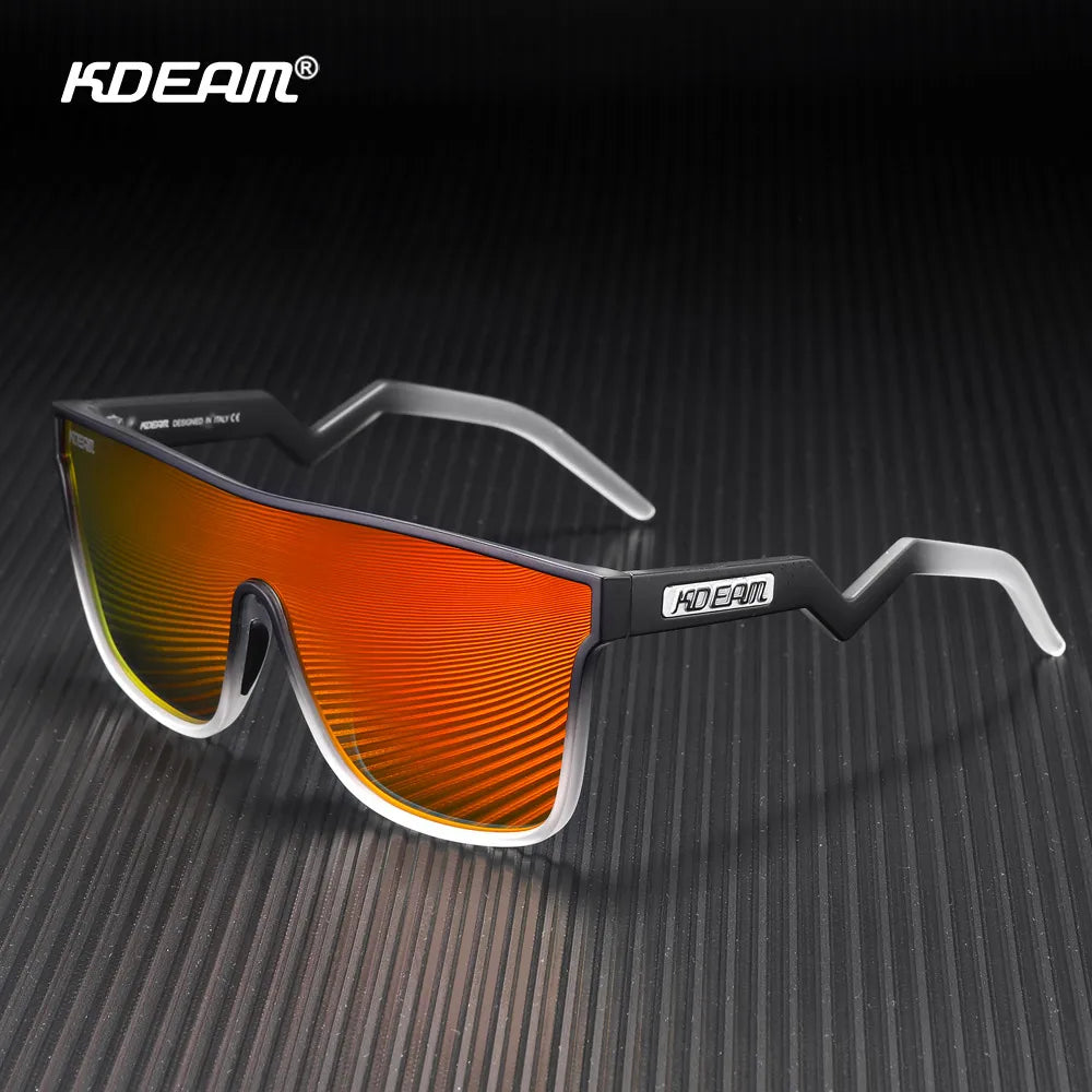 Sonnenbrille Einteiler übergroß polarisiert gebogene Gläser Herren