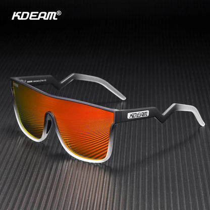 Sonnenbrille Einteiler übergroß polarisiert gebogene Gläser Herren