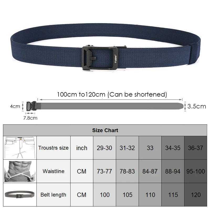 Herren-Gürtel Elastischer Nylon-Gürtel Mit Automatischer Metallschnalle Verstellbare Länge