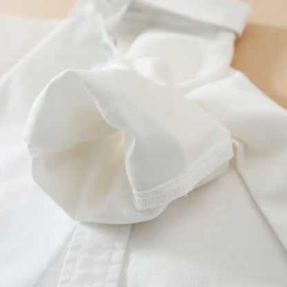 Kinder Jungen Langarm Weiß T-Shirt Frühling Herbst Turndown Kragen Hemd Kinder Schuluniform Baumwolle Kleidung