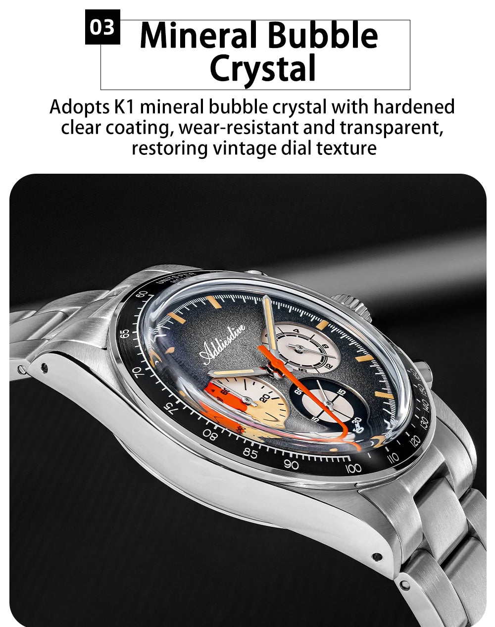 Herren-Chronograph mit OS20-Werk und Retrodesign