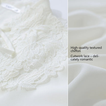 Elegantes Midikleid Für Damen Aus Chiffon Mit V-Ausschnitt Im Sommer