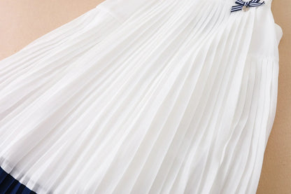 Mädchen Kleider Ärmellose Sommer Chiffon Plissee Kleidung Kinder Kleider Baby Mädchen Einteiliges Kleid