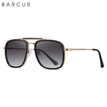 Sonnenbrille quadratisch Luxus Farbverlauf polarisiert Spiegel Herren