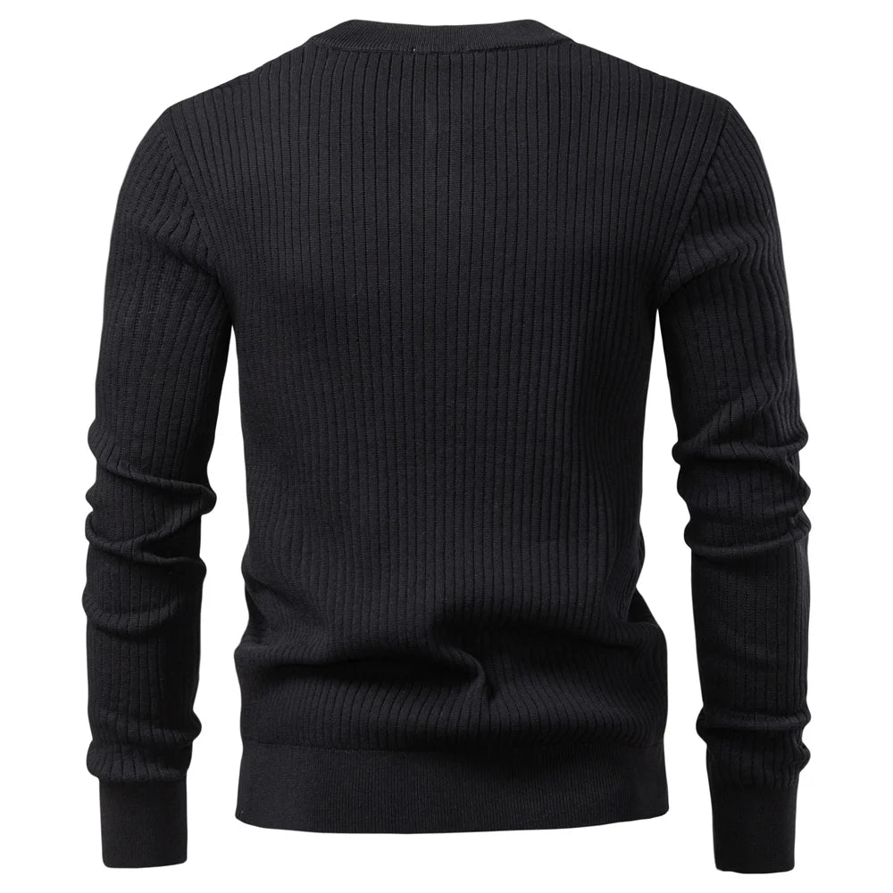 Premium Herren Strick Polo Pullover Slim Fit Kragen