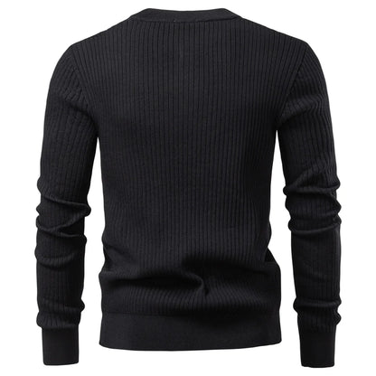 Premium Herren Strick Polo Pullover Slim Fit Kragen