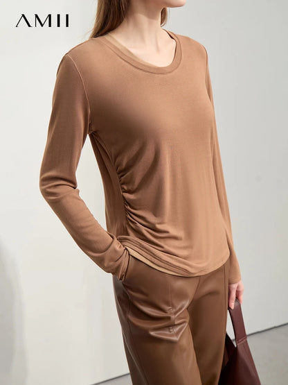 Damen T-Shirts im Minimalismus-Stil mit Patchwork für den Herbst 2024
