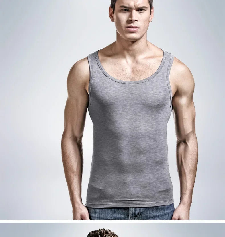 Ärmelloses Herren-Trainingsshirt mit gekämmter Textur – schnelltrocknend für Sport und Freizeit im Sommer