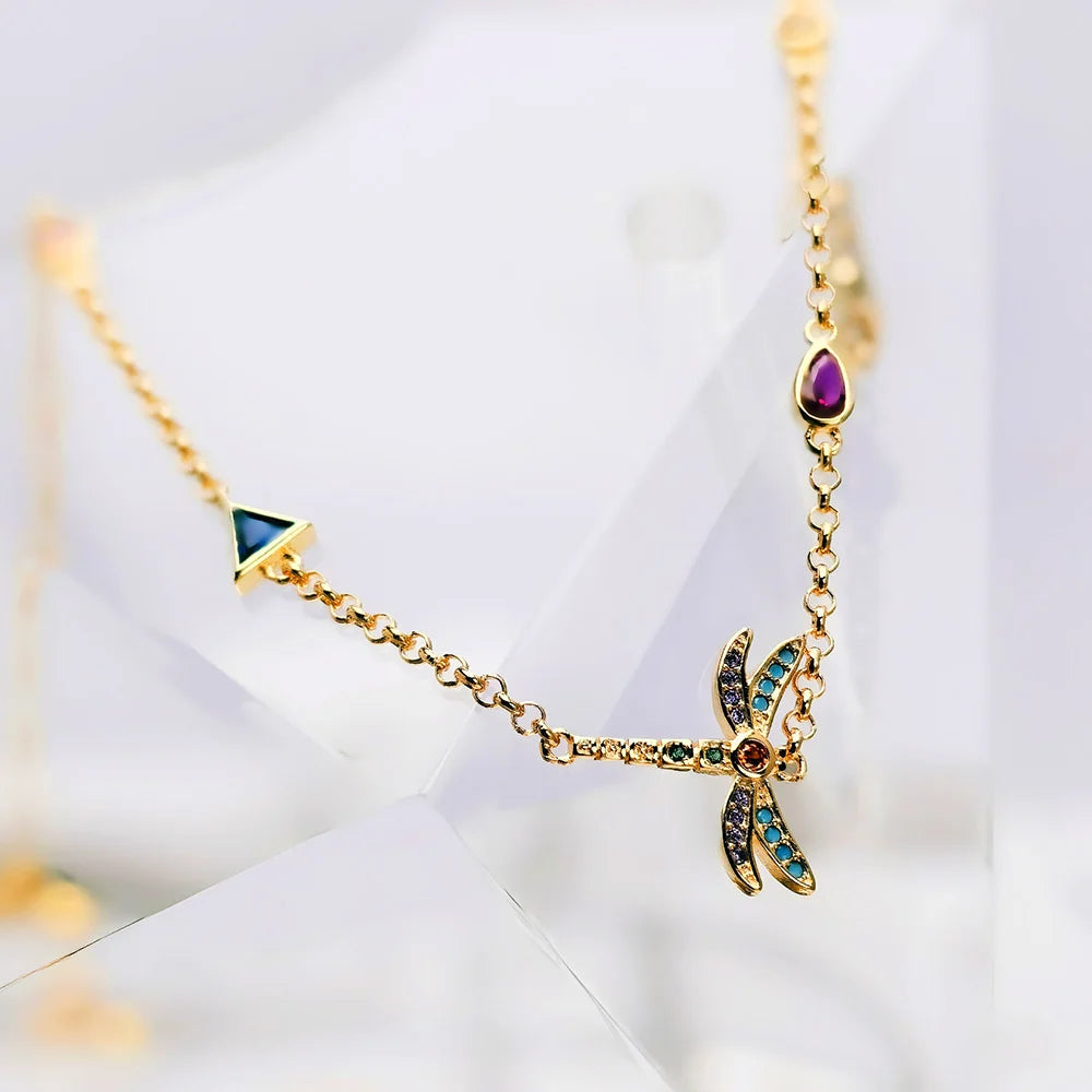 Damen-Armband Libelle vergoldet Sommer aus Sterlingsilber