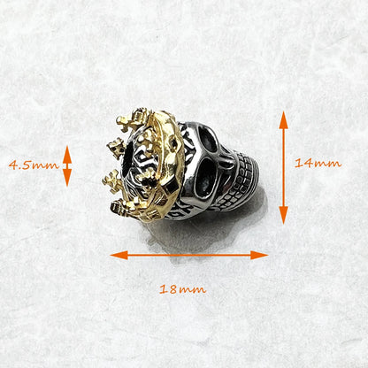 Damen-Charm-Anhänger Totenkopf Krone Karma Punk II aus Sterlingsilber