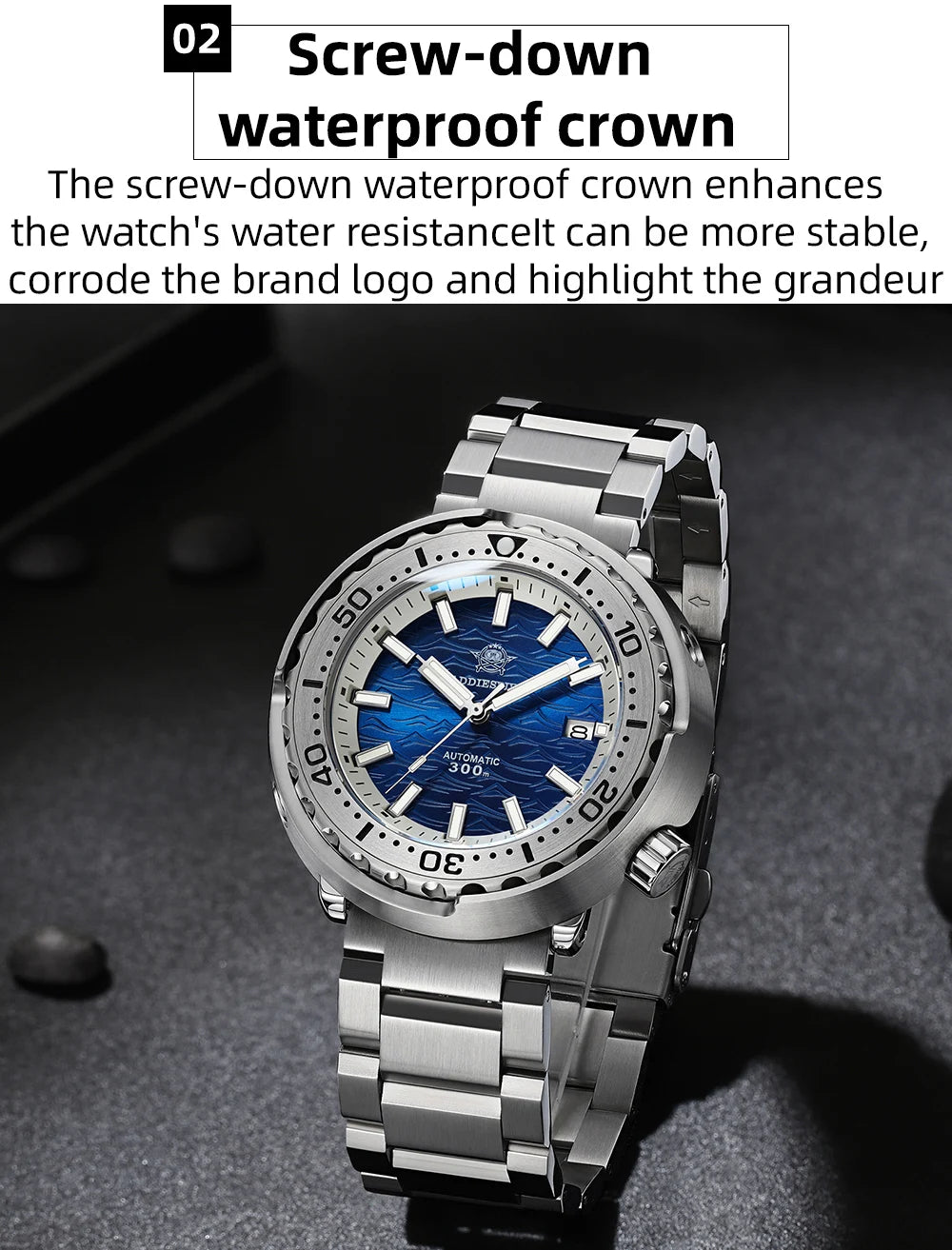Herren-Taucheruhr mit 300 m Wasserdichtigkeit und NH35A-Automatikwerk
