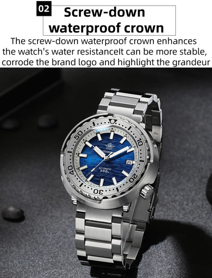 Herren-Taucheruhr mit 300 m Wasserdichtigkeit und NH35A-Automatikwerk