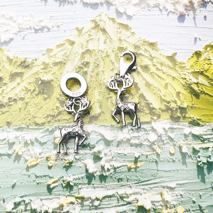 Damen-Charm-Anhänger Hirsch Elch Weihnachten Winter aus Sterlingsilber
