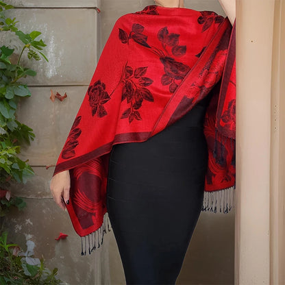 Damen Winterschal Kaschmir Plaid warm Pashmina Bandana Quaste B