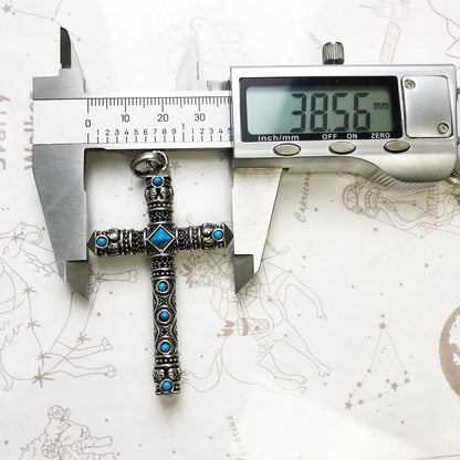 Damen-Charm-Anhänger Kreuz und Krone majestätisch II aus Sterlingsilber