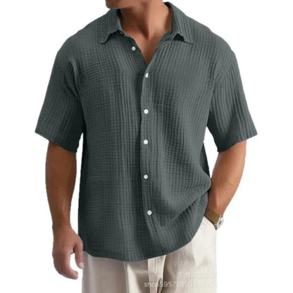 Herren-Sport- und Freizeitshirt aus Baumwoll-Leinen mit Trägern, Brusttasche und Kapuze – Langarm und einfarbig im trendigen Design